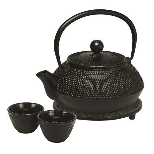 avanti hobnail teapot set black 800ml